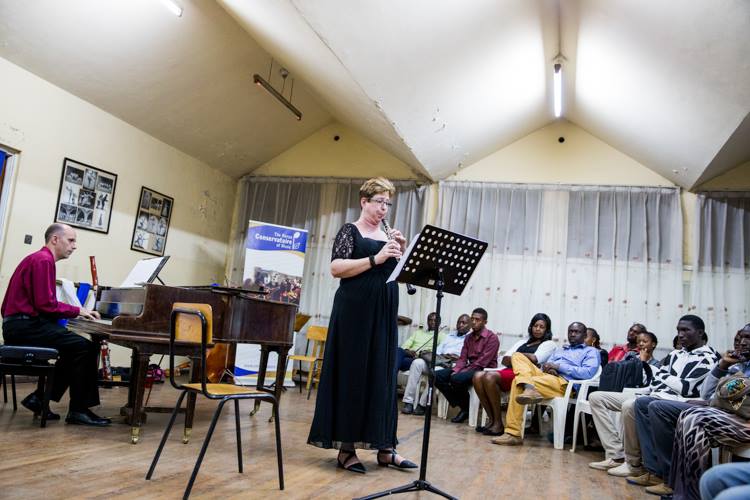 Lizzie during a concert recital in Nairobi, Kenya