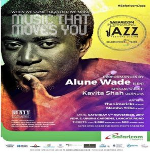 Read more about the article Alune Wade, Kavita Shah to perk up Safaricom Jazz Lounge on November 4th 2017.